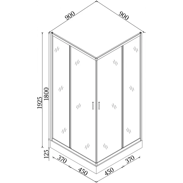 Душова кабіна квадратна NER L90TB.Mosaic (L90B.Mosaic) BRAVO (2уп.)