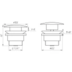 Донний клапан TOPAZ TK-15A-BL (Click-clack)