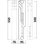 Радіатор біметалевий секційний ENERGO BIDEEP 500/96 (кратно 10)