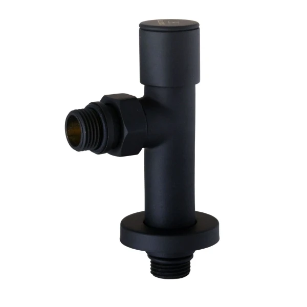 Набір Кран вентильний кутовий з американкою SOLOMON LUX 1/2″ 7777 (2шт.) BLACK (1уп)