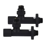 Набір Кран вентильний кутовий з американкою SOLOMON LUX 1/2″ 7777 (2шт.) BLACK (1уп)