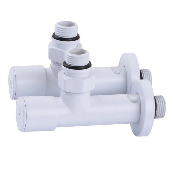 !Набір Кран вентильний кутовий з американкою SOLOMON LUX 1/2″ WHITE 7777 (1уп.)