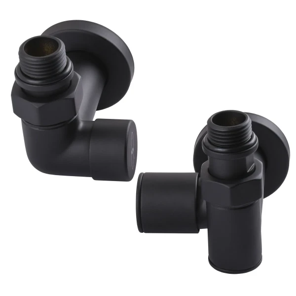 Набір Кран вентильний кутовий з американкою SOLOMON LUX 1/2″ 7777 TEN (2шт.) BLACK (1уп)