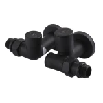 Набір Кран вентильний кутовий з американкою SOLOMON LUX 1/2″ 7777 TEN (2шт.) BLACK (1уп)