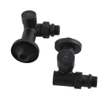 Набір Кран вентильний кутовий з американкою SOLOMON LUX 1/2″ 7777 TEN (2шт.) BLACK (1уп)