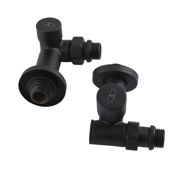 Набір Кран вентильний кутовий з американкою SOLOMON LUX 1/2″ 7777 TEN (2шт.) BLACK (1уп)