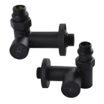 Набір Кран вентильний кутовий з американкою SOLOMON LUX 1/2″ 7777 TEN (2шт.) BLACK (1уп)