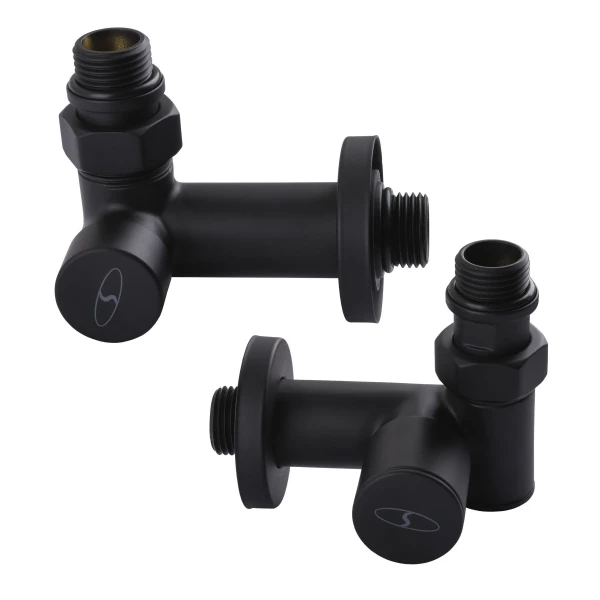 Набір Кран вентильний кутовий з американкою SOLOMON LUX 1/2″ 7777 TEN (2шт.) BLACK (1уп)