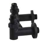 Набір Кран вентильний кутовий з американкою SOLOMON LUX 1/2″ 7777 TEN (2шт.) BLACK (1уп)