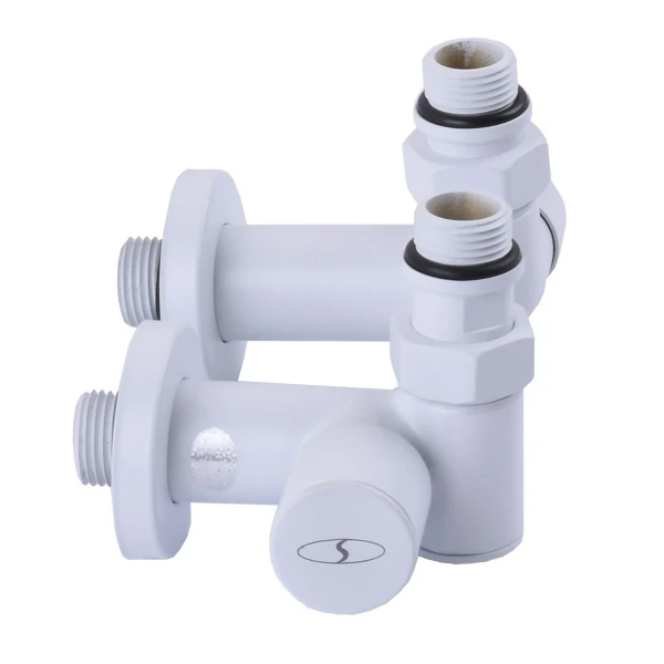 !Набір Кран вентильний кутовий з американкою SOLOMON LUX 1/2″ WHITE 7777_TEN (1уп.)