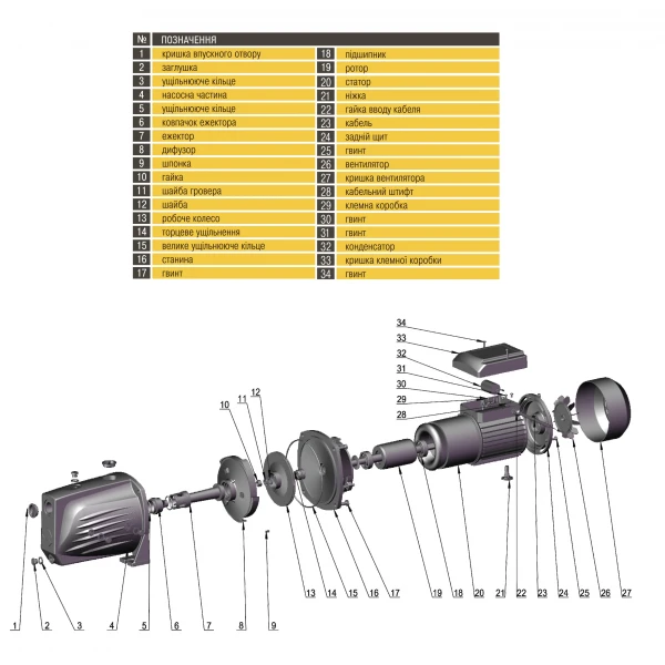 Насос відцентровий Optima JET150 PRIME 1,5кВт