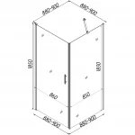 Душова кабіна квадратна без піддона LYNA N90TC (N90T) BRAVO (1уп.)