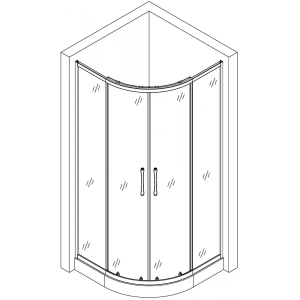 Душова кабіна півкругла WISLA L90TS.Mosaic (L90W.Mosaic) BRAVO (2уп.)