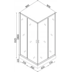 Душова кабіна квадратна ODRA L90TW.Line (L90W.Line) BRAVO (2уп.)