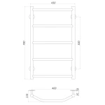 Рушникосушарка UNIO LT W 700-400-5 Драбинка Трапеція вода