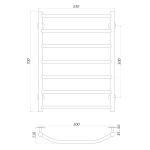 Рушникосушарка UNIO LT W 700-500-7 Драбинка Трапеція вода