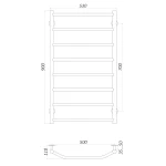 Рушникосушарка UNIO LT W 900-500-8 Драбинка Трапеція вода