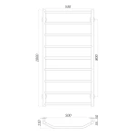 Рушникосушарка UNIO LT W 1000-500-9 Драбинка Трапеція вода