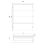 Рушникосушарка UNIO KSp W 700-500-5 Каскад скоба з полицею вода