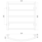 Рушникосушарка UNIO LD W 500-500-5 Драбинка Дуга вода