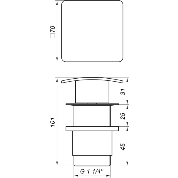 Донний клапан Globus Lux HG-043B (Click-clack)