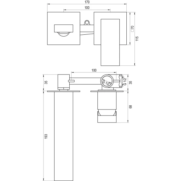 Смеситель для умывальника TOPAZ ODISS TO 18235-H66