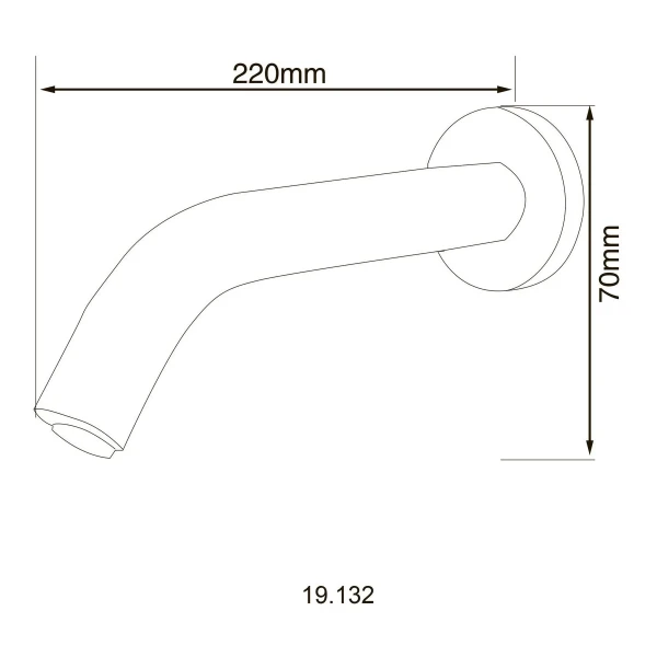 Кран сенсорний для умивальника HOTEC 19.132-DC/AC (220V/6V) зі стіни 220мм,з трансформатором,SUS304, Cold