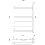 Рушникосушарка UNIO Zp W 800-500-7 Зета з полицею вода