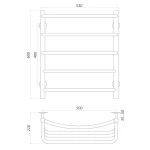 Рушникосушарка UNIO LКD W 600-500-5 Драбинка Каскад Дуга вода