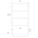 Рушникосушарка UNIO LS W 600-400-4 Драбинка Скоба вода