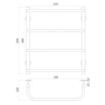 Рушникосушарка UNIO LS W 600-500-4 Драбинка Скоба вода