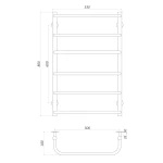 Полотенцесушитель UNIO LS W 800-500-6 Лесенка Скоба вода