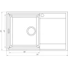 Гранітна мийка Globus Lux KOMO мигдаль 790х500мм-А0008