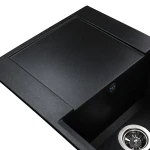 Гранітна мийка Globus Lux KOMO чорний металік 790х500мм-А0001
