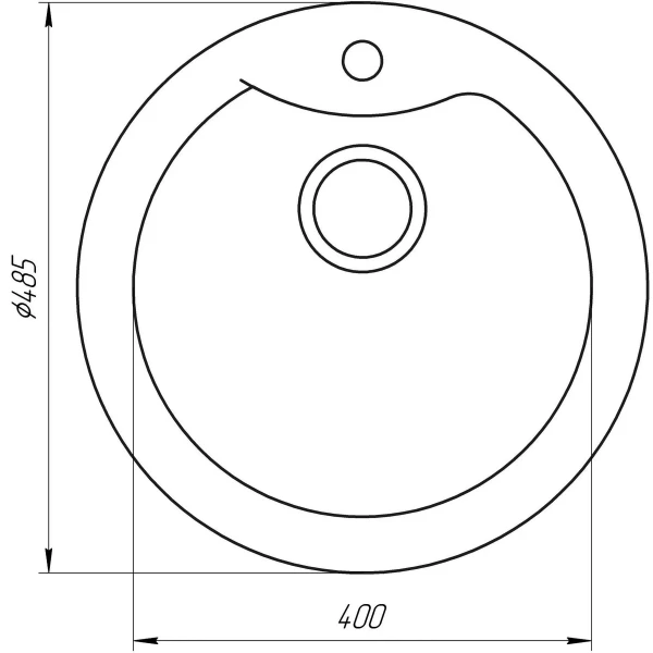 Гранітна мийка Globus Lux ORTA слонова кiстка 485