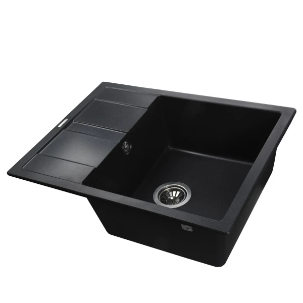 Гранітна мийка Globus Lux ONE чорний металік 650х500мм-А0001