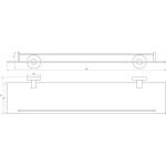 Полиця Globus Lux BS8427 чорна матова, матове скло SUS304