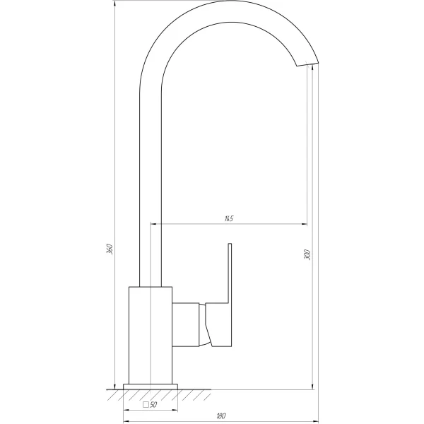 Смеситель для кухни Globus Lux Milano GLM-203SQ-BB