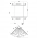 Полка подвійна кутова TOPAZ TKB-4115-2-BL