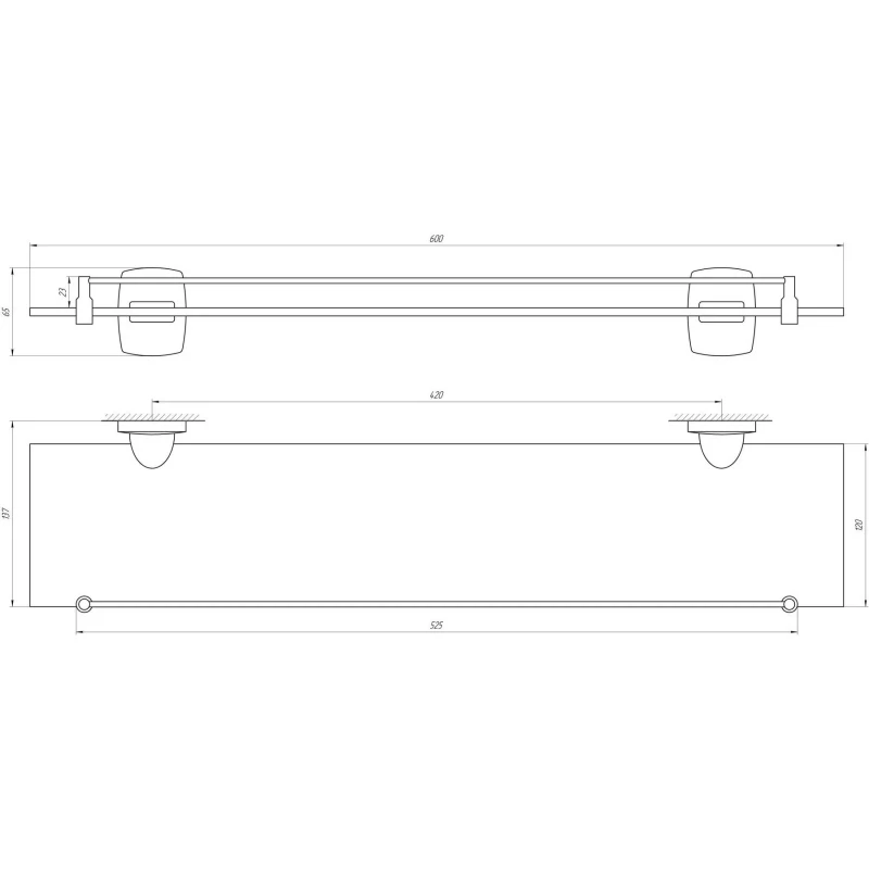 Полиця скляна Globus Lux RM 1702