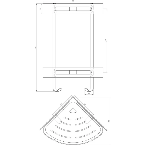 Полка подвійна кутова Globus Lux BQ9422