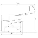 Смеситель для умывальника TOPAZ CLINIC TCL-15011