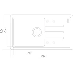 Гранітна мийка Globus Lux LUGANO піщаний 780х435-А0004