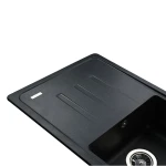 Гранітна мийка Globus Lux LUGANO чорний металік 780х435мм-А0001