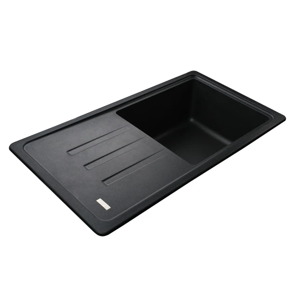 Гранітна мийка Globus Lux LUGANO чорний металік 780х435мм-А0001