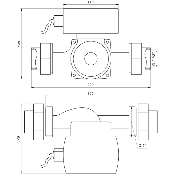 Насос циркуляционный энергосберегающий Optima OP32-80AUTO 180мм + гайки