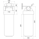 Фильтр-колба 2-х комп. БЕЗ картриджа, БЕЗ коробки OasisPro BSL2, 1″