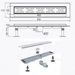 Трап линейный душевой TILLO TM009-60C(C-60) 60см