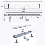 Трап линейный душевой TILLO TM009-80C(C-80) 80см