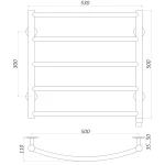 Рушникосушарка UNIO LD EL 500-500-5 BLK Драбинка Дуга електро чорна